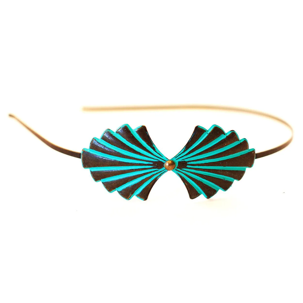 Gatsby Headband - Hand Painted Ornate Metal Filigree on Flexible Band