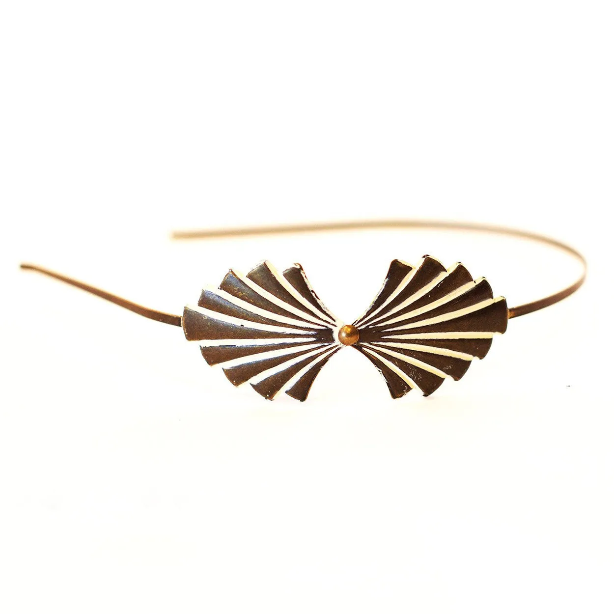 Gatsby Headband - Hand Painted Ornate Metal Filigree on Flexible Band