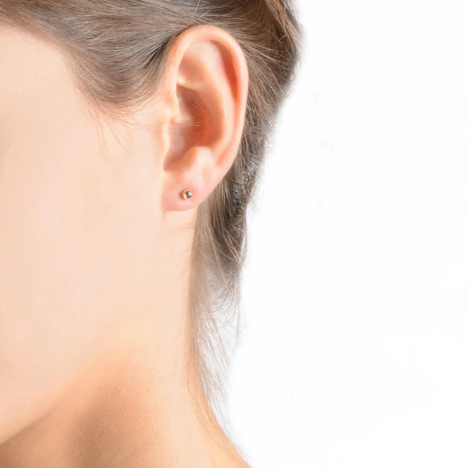 Gem Ear Studs Smoky Quartz 18k Gold