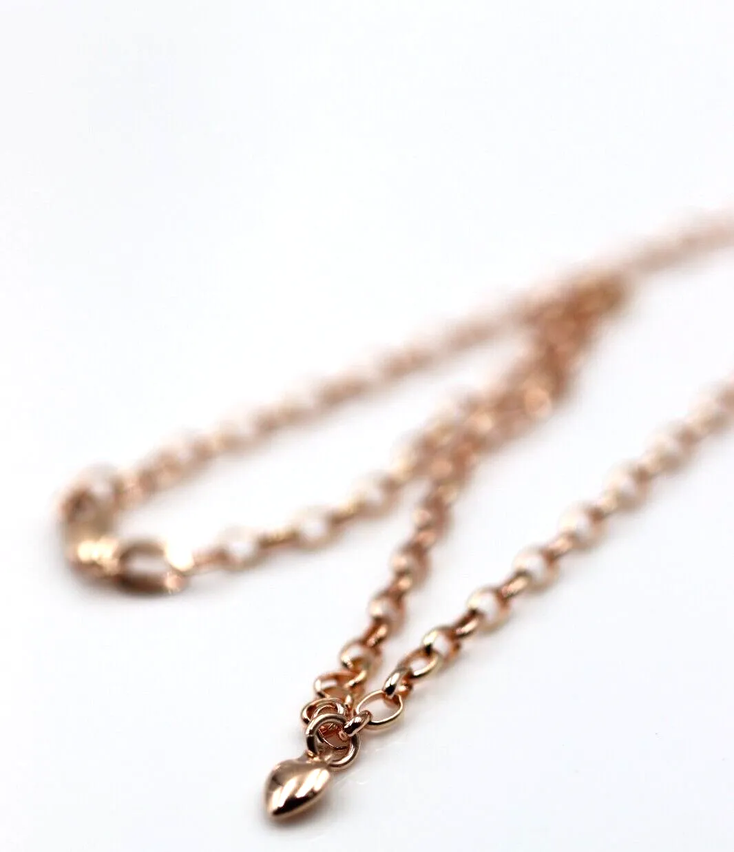 Genuine 9ct Solid Yellow or Rose Gold 25cm Belcher Anklet   1 heart charm