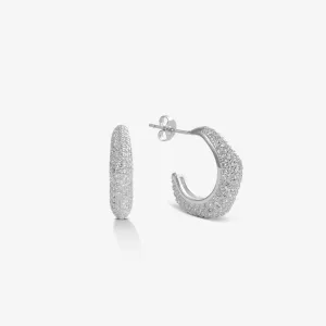GEOMETRIC PAV?? EARRINGS Silver