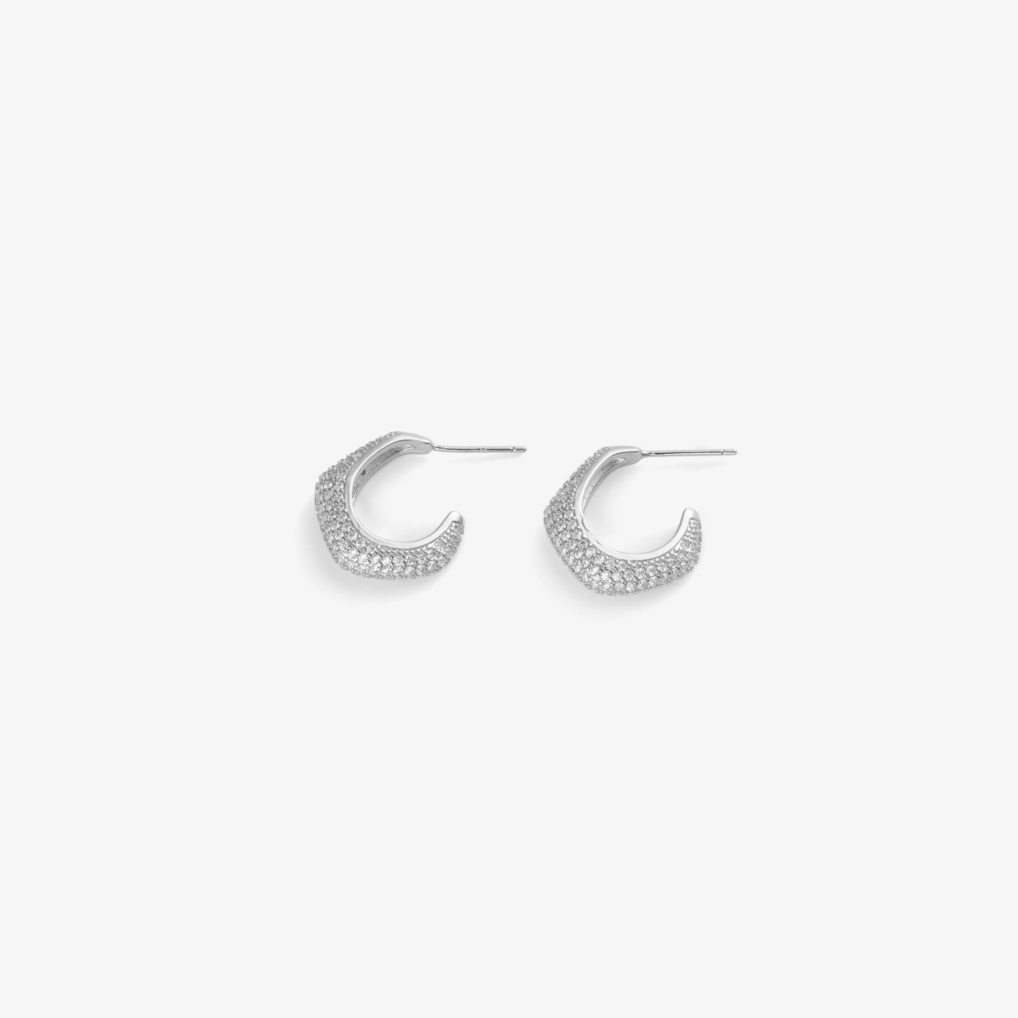 GEOMETRIC PAV?? EARRINGS Silver