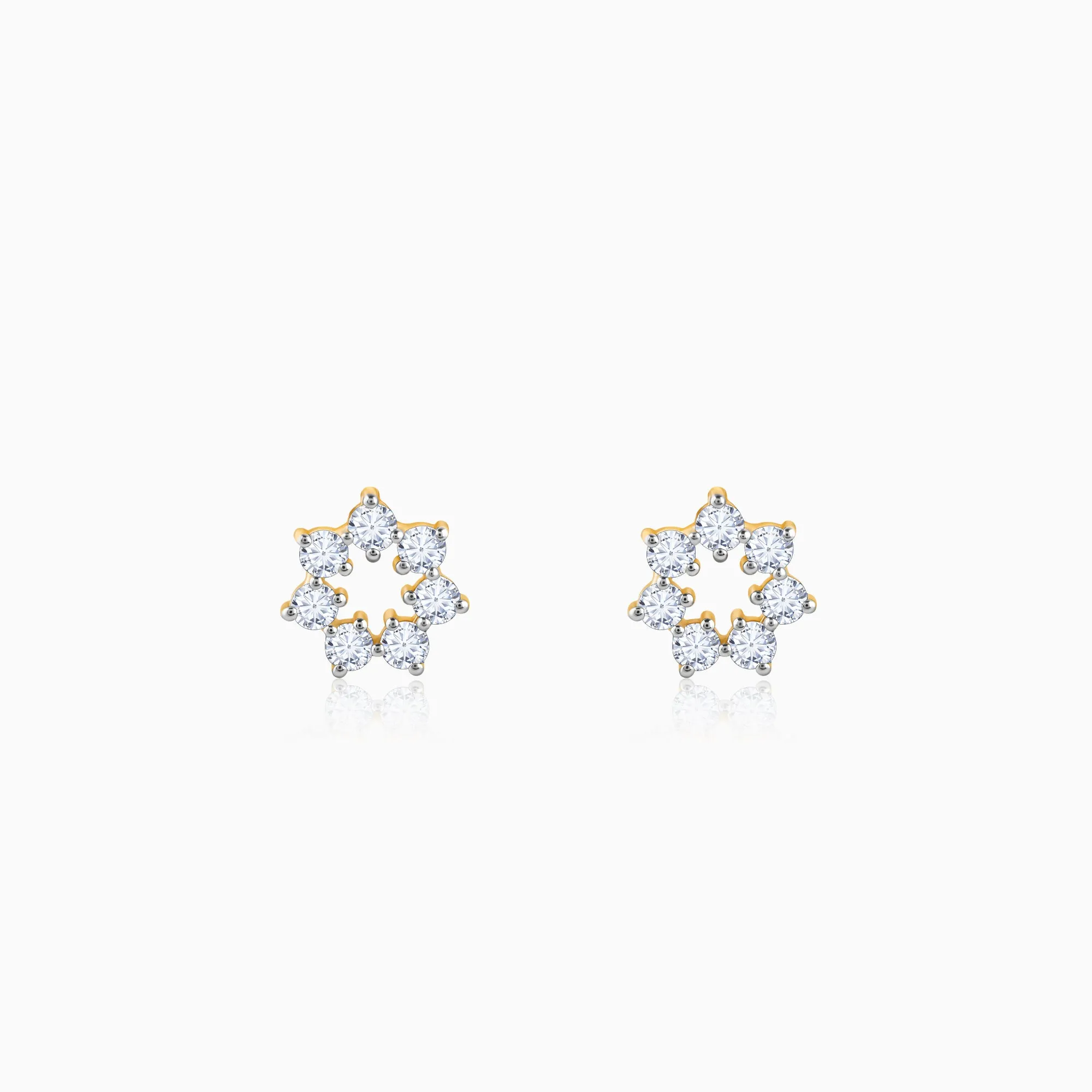 Gold Aureole Diamond Studs