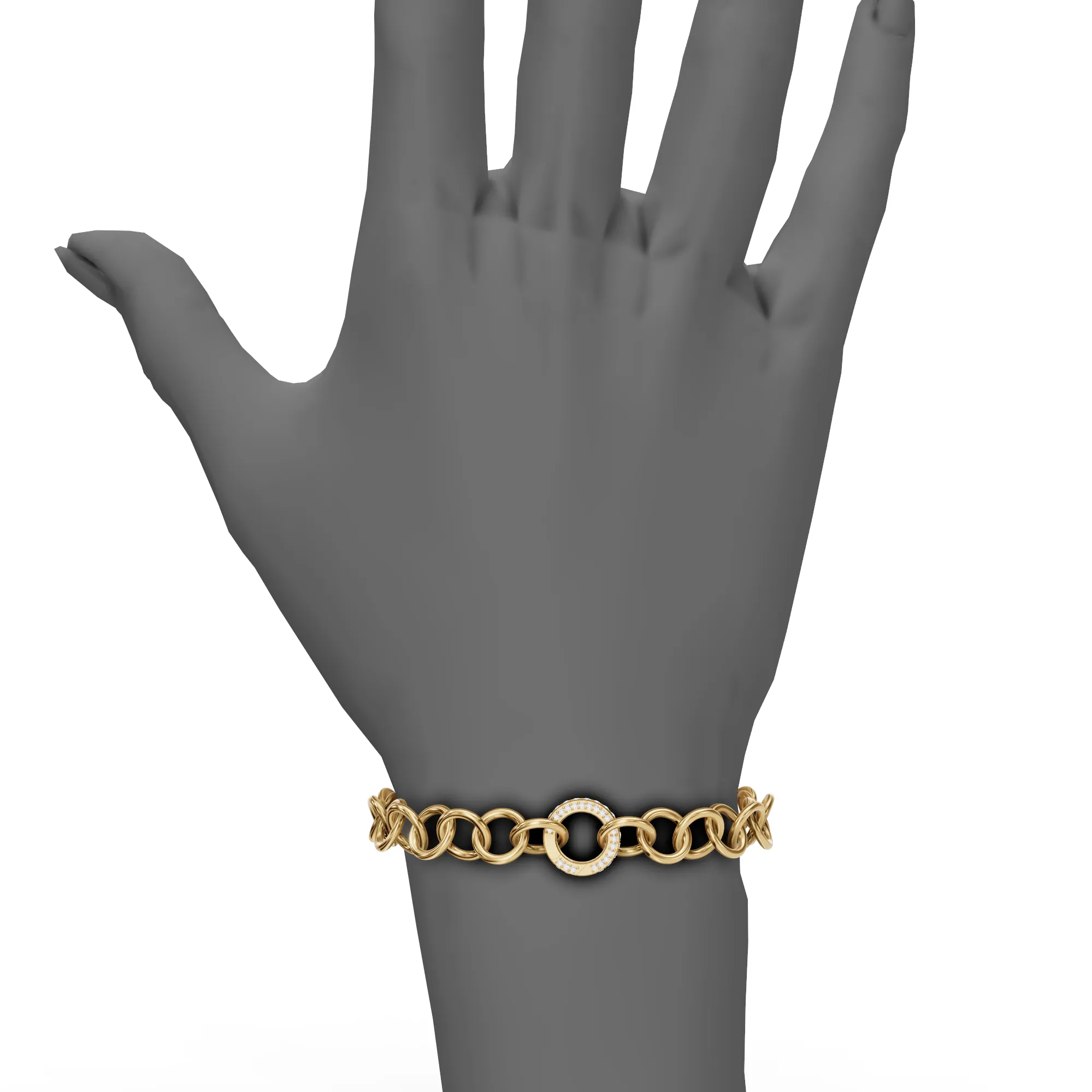 Gold Handmade Circle Chain Hinge Bracelet