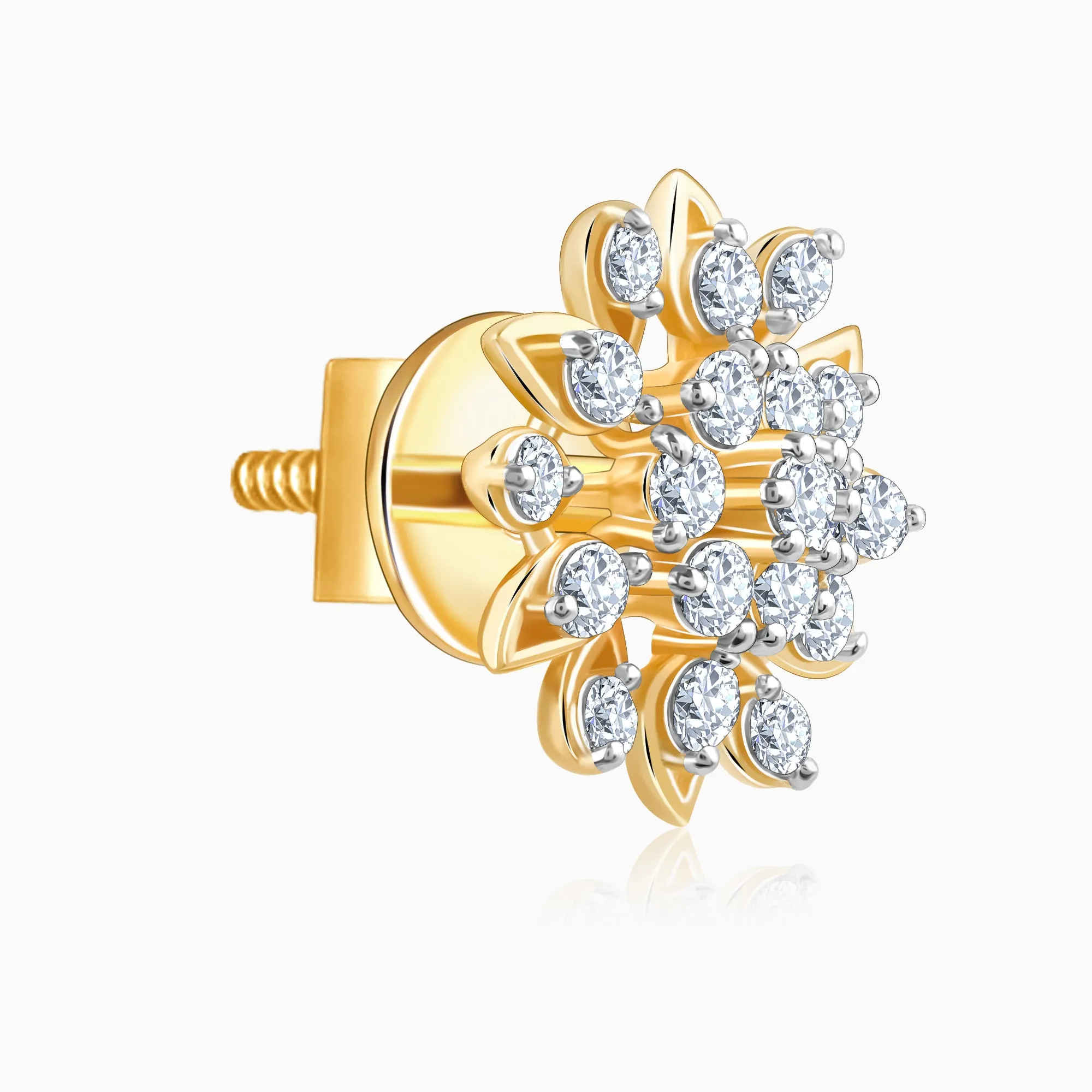 Gold Radiant Blossom Diamond Earrings