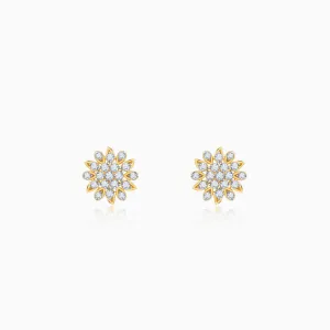 Gold Radiant Blossom Diamond Earrings