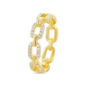 Gold ring 18k yellow gold assembled with zirconium oxide