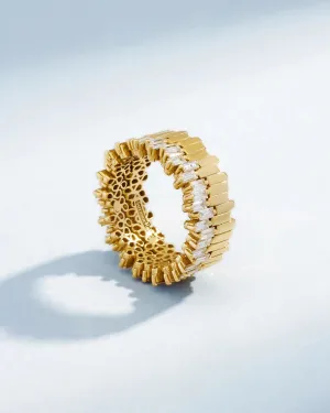 Golden Midi Stacker Diamond Eternity Band