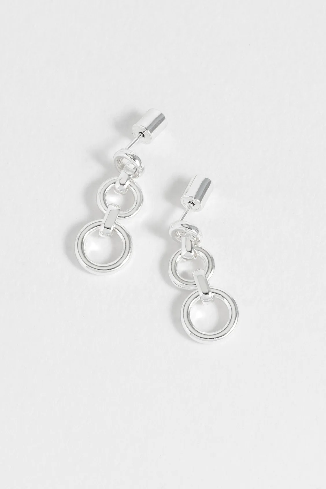 Graduated Round Link Drop Earrings