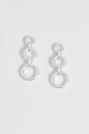 Graduated Round Link Drop Earrings