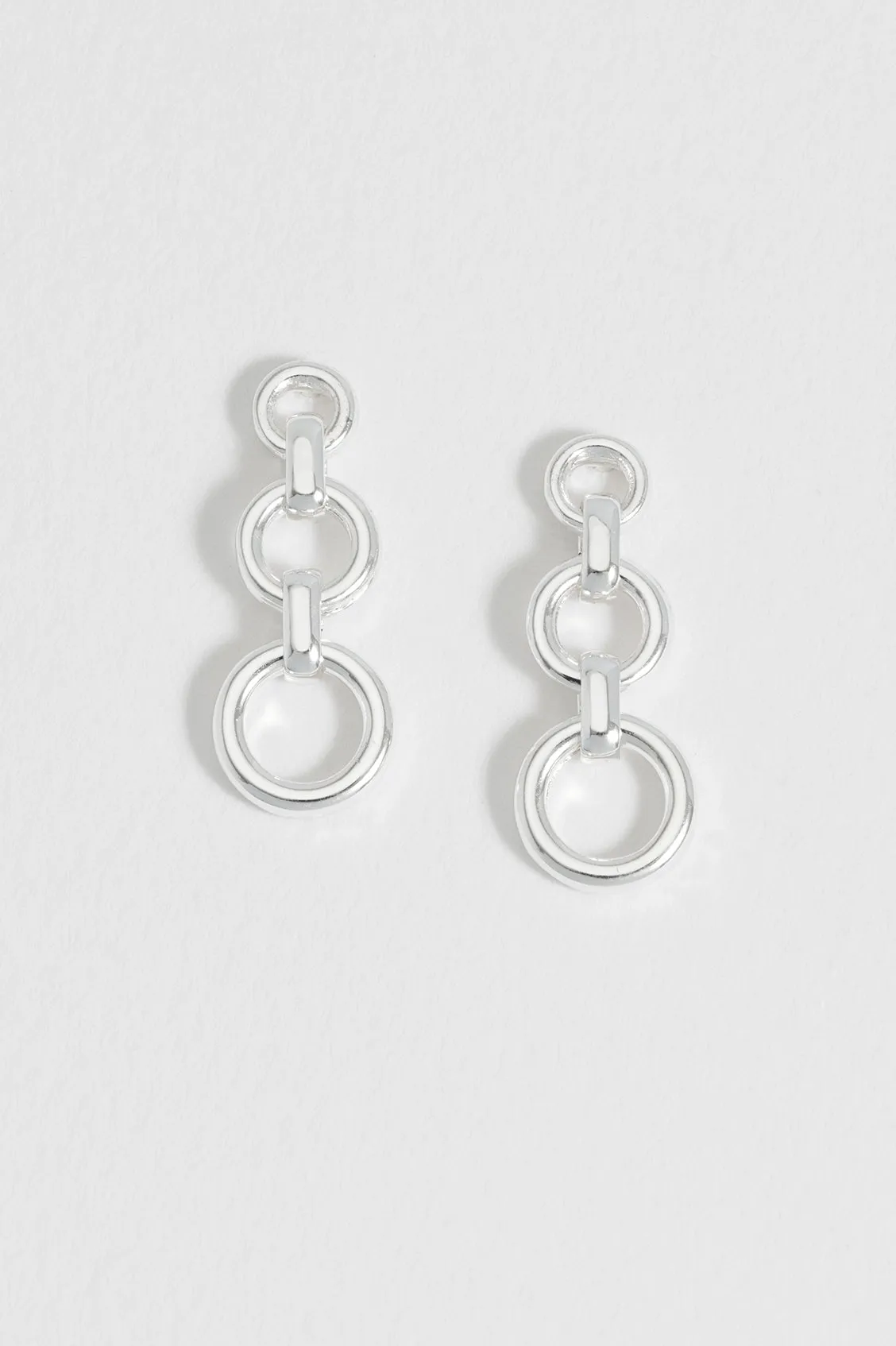 Graduated Round Link Drop Earrings