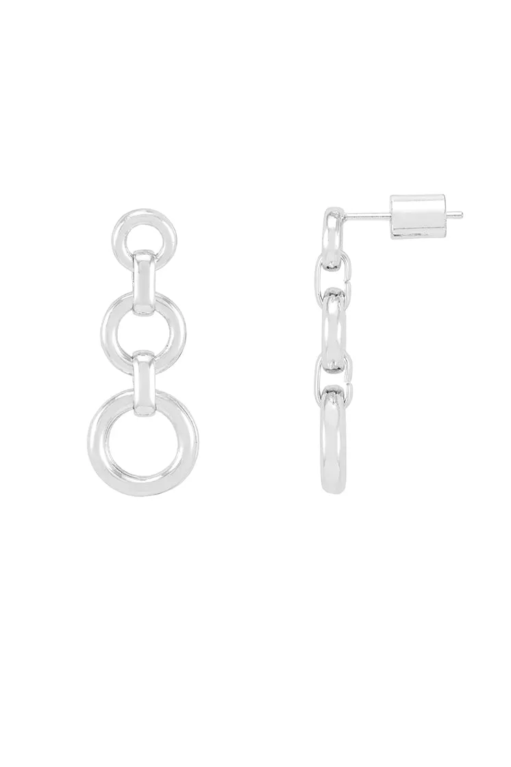 Graduated Round Link Drop Earrings