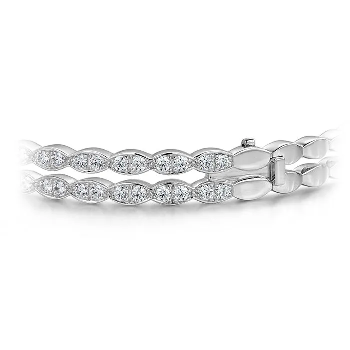Hearts On Fire Lorelei Floral Double Diamond Twist Bangle