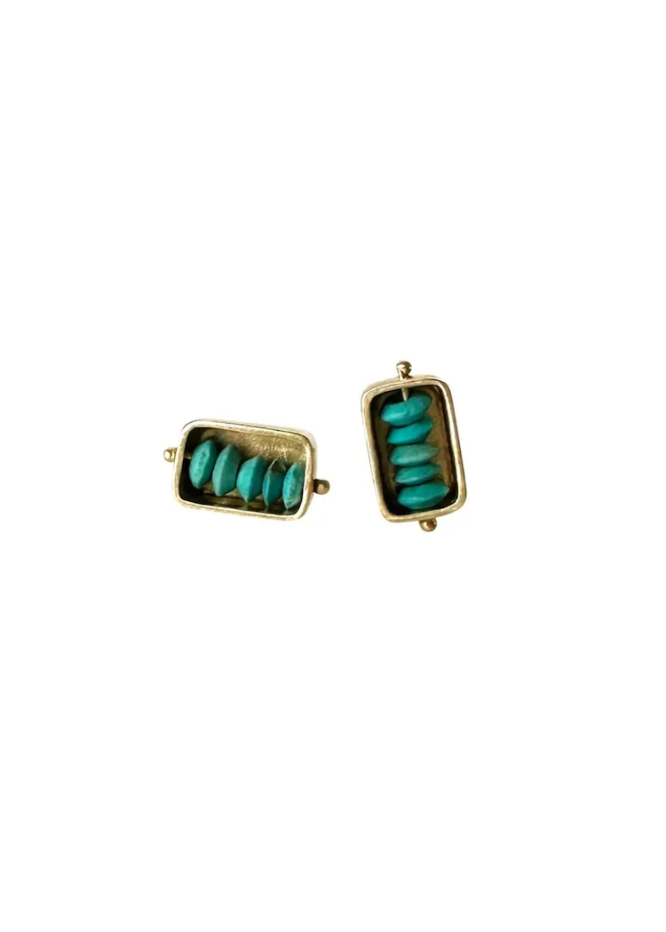 Hilary Finck Designs | Persian Turquoise   18k Captured Studs