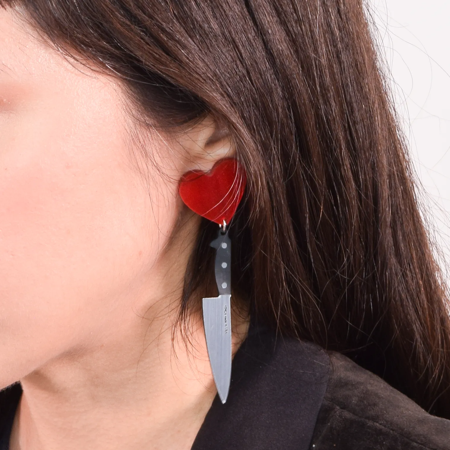 I Heart Knives Earrings - Chef's Knife Earrings in SASSY