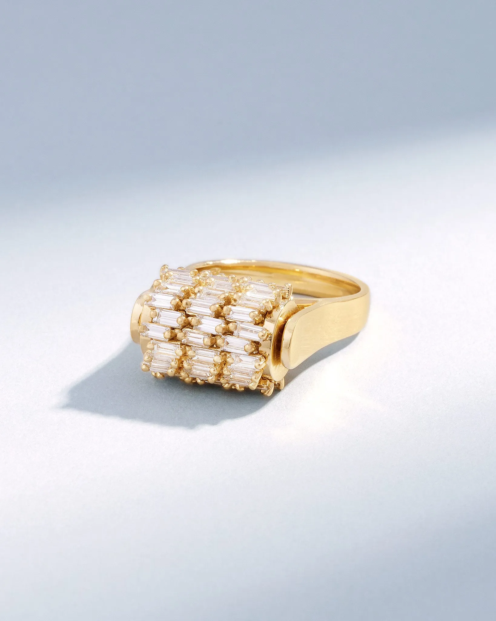 Infinite Triple Row Diamond Spinner Ring