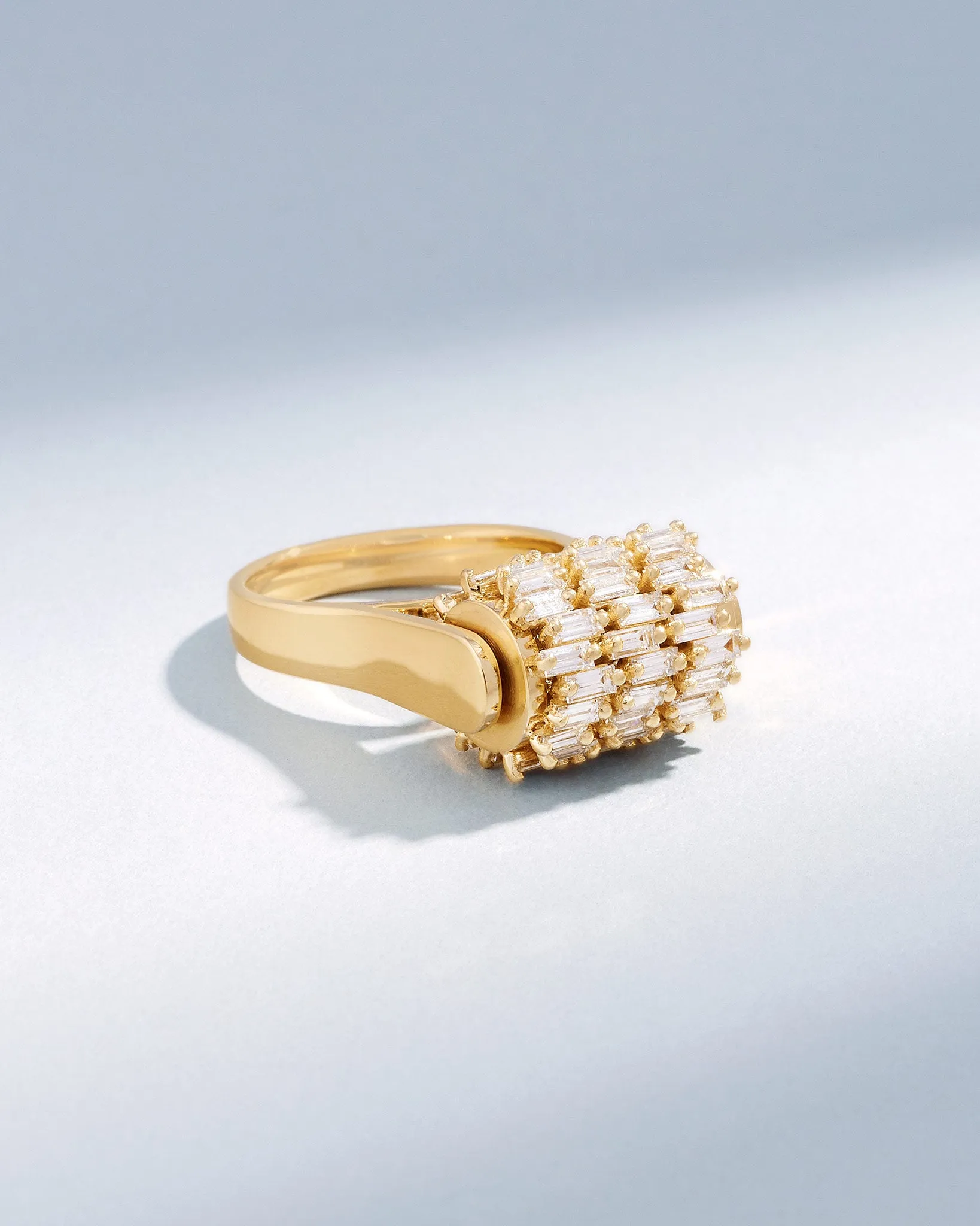 Infinite Triple Row Diamond Spinner Ring