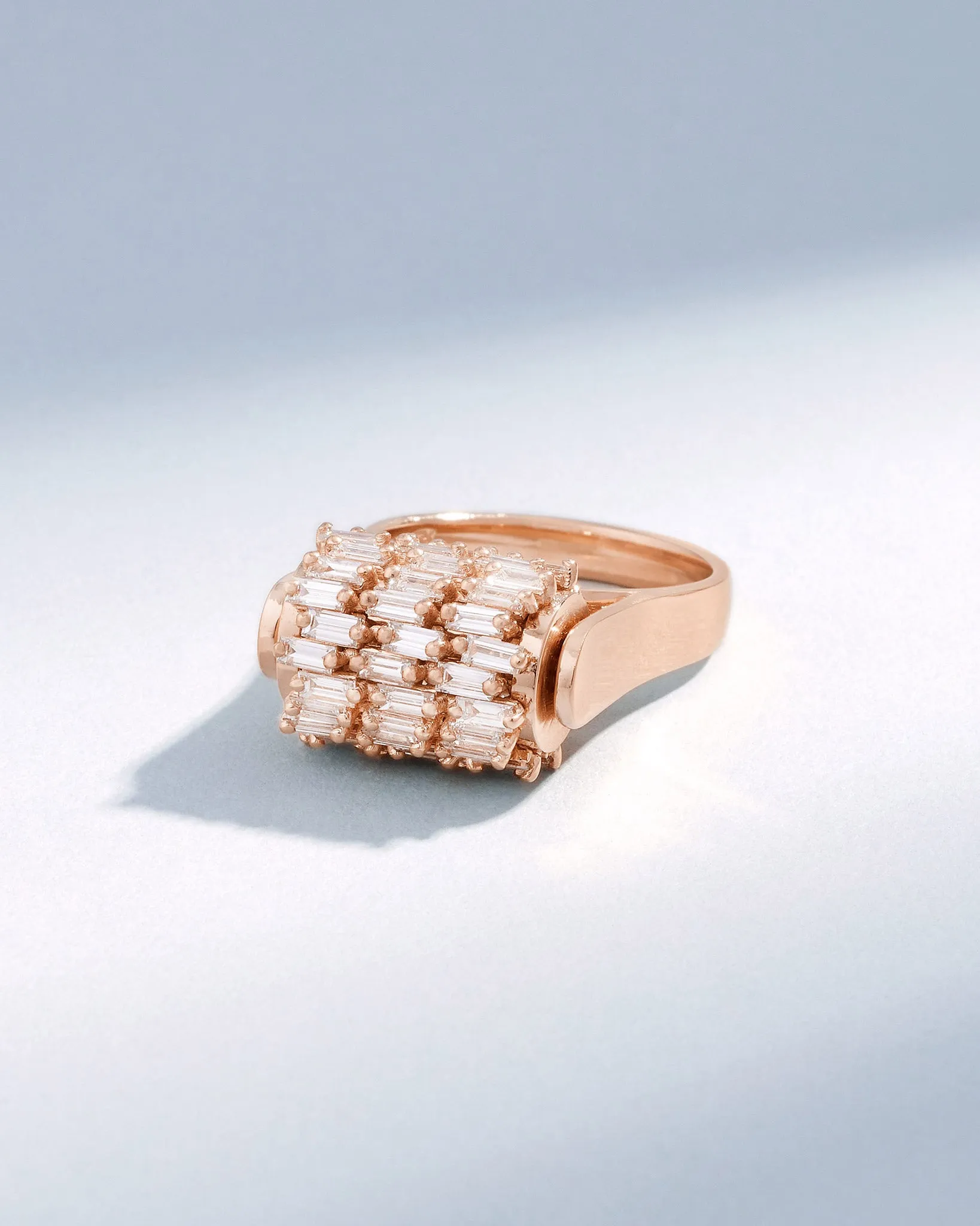 Infinite Triple Row Diamond Spinner Ring