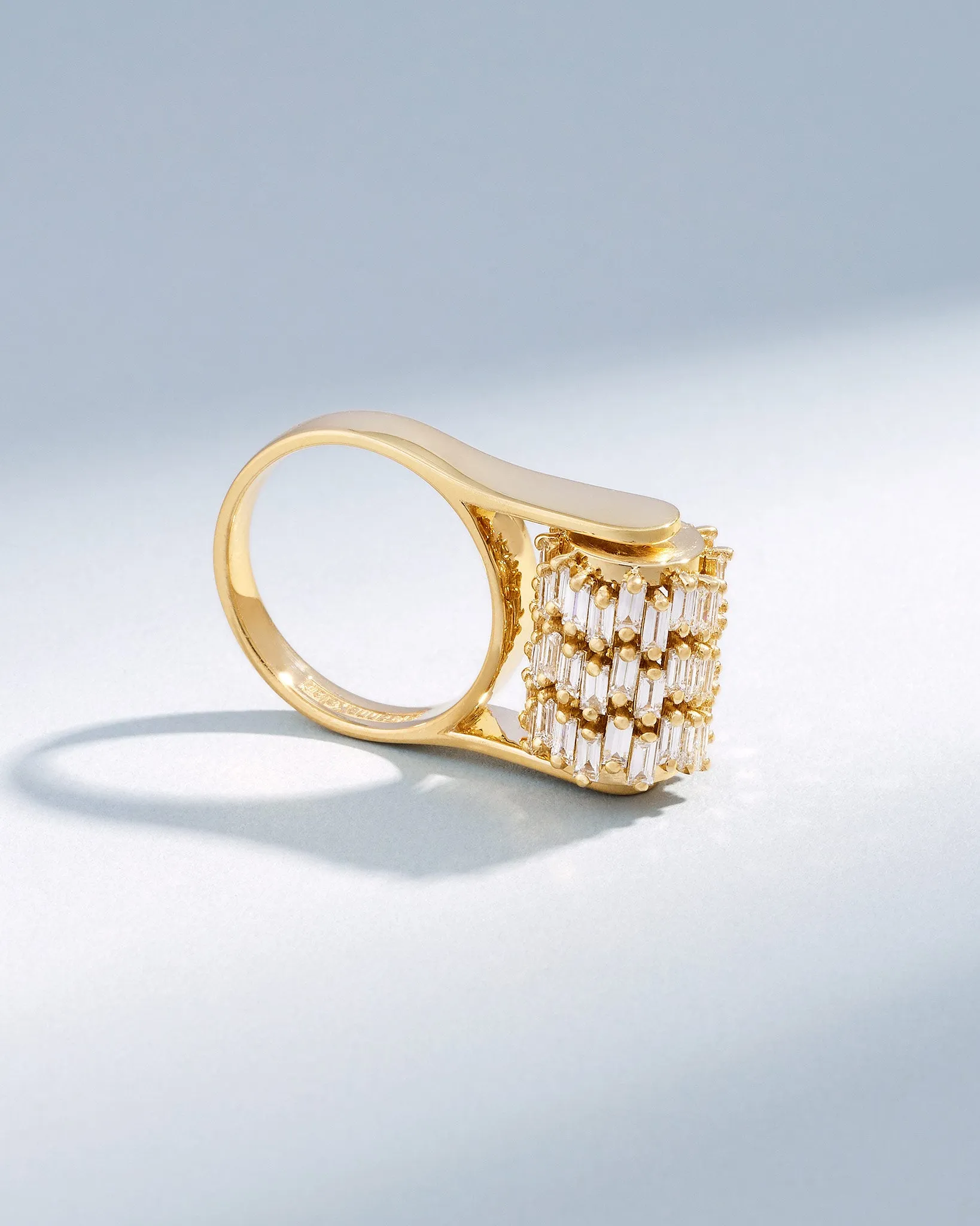 Infinite Triple Row Diamond Spinner Ring