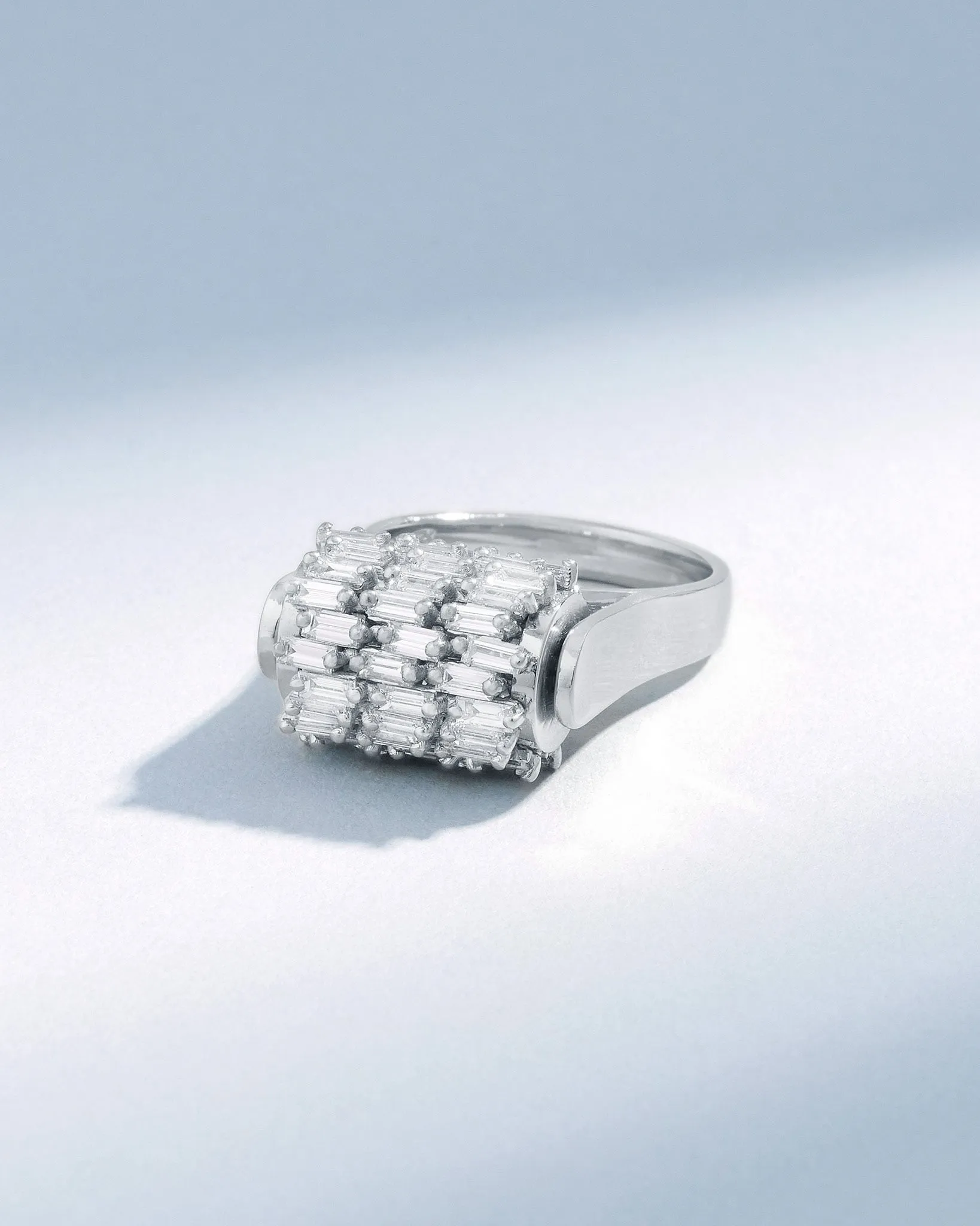 Infinite Triple Row Diamond Spinner Ring