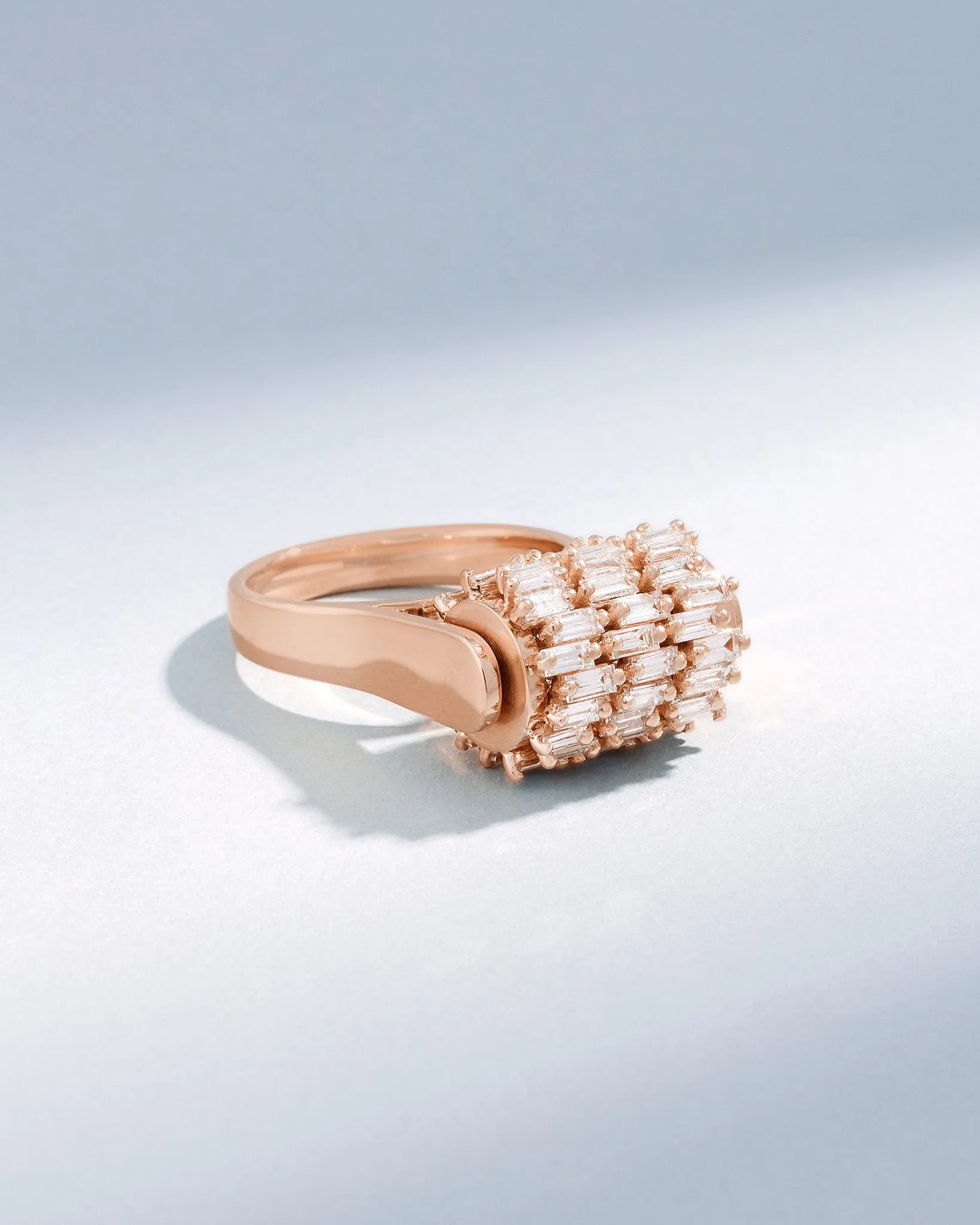 Infinite Triple Row Diamond Spinner Ring