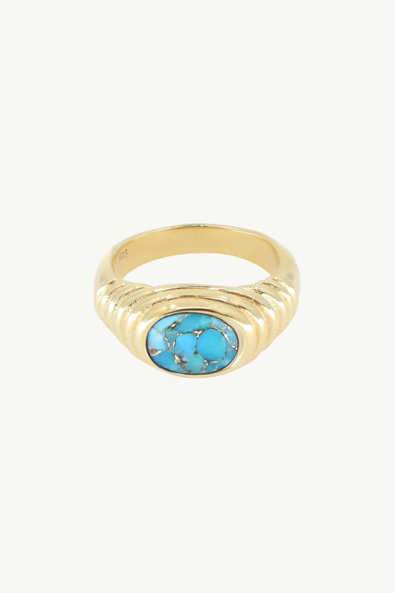 Iris Copper Turquoise Gold Ring
