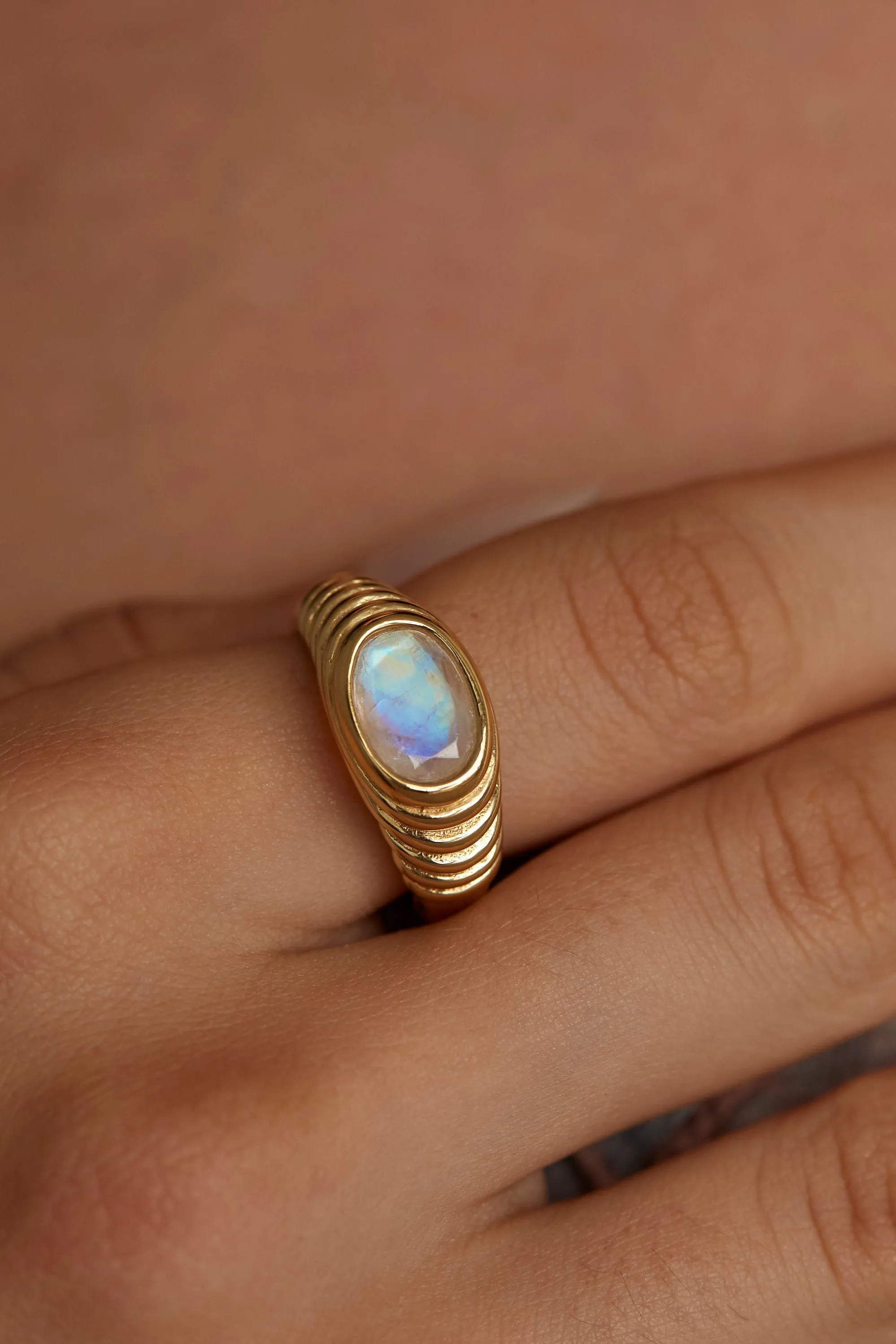 Iris Copper Turquoise Gold Ring