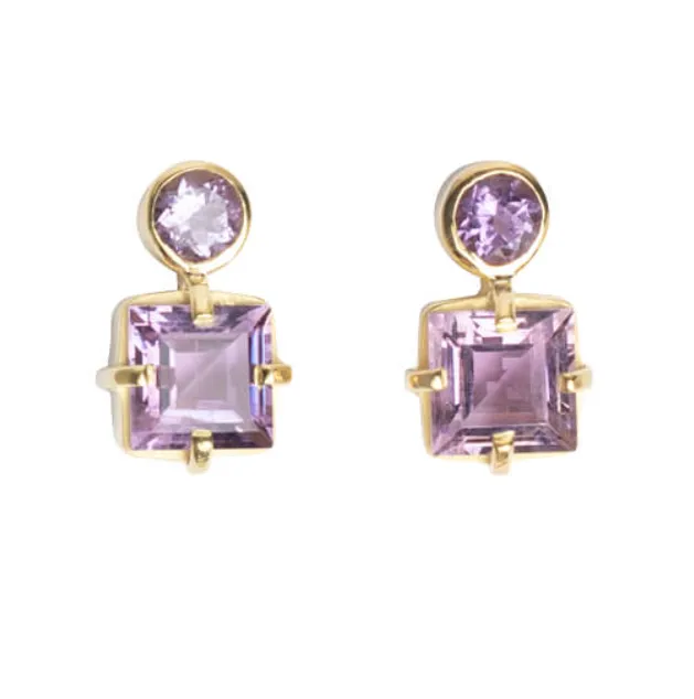 Isola Bella Gold Vermeil Amethyst Stud Earrings