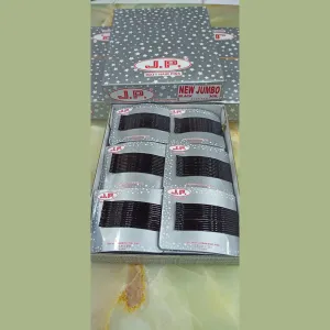 JP Hair Pins New Jumbo Deluxe Shining Black 7.5 CM Hair Pin/Bobby Pin