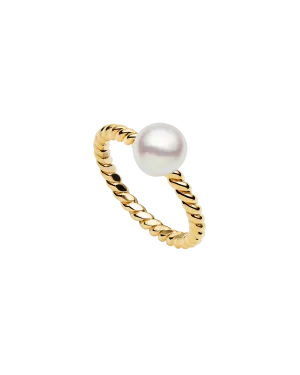 Keshi Pearl Rope Ring | 7mm Keshi Pearl and Yellow Gold