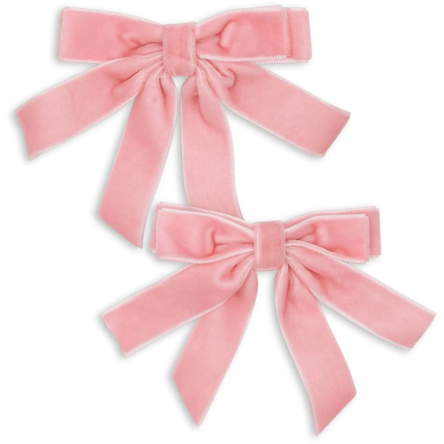 Konges Sl?jd Peony Pink 2 Pack Velvet Double Bow Hair Clips