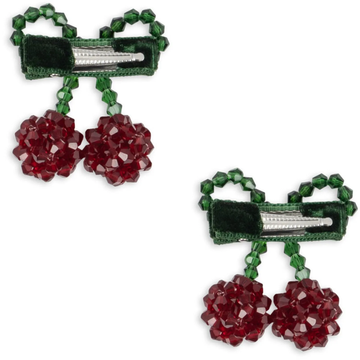 Konges Sl?jd Red/Glitter 2 Pack Cherry Hair Clip