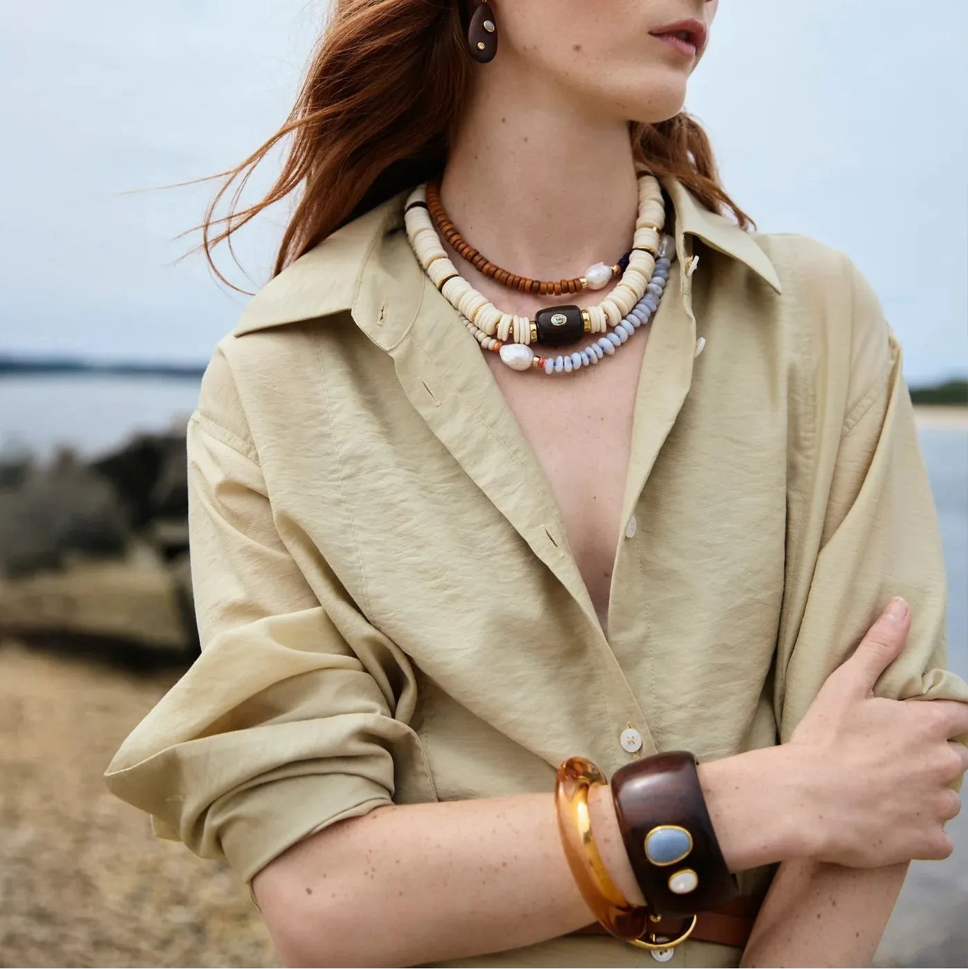 Lanna Cuff in Acacia Wood