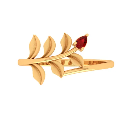 Leaf Motif Gold Ring