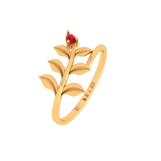 Leaf Motif Gold Ring