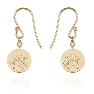 Lotus Medal Earrings - 18k Gold