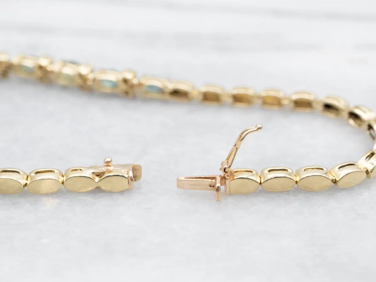 Marquise-Cut Sapphire and Diamond Bracelet