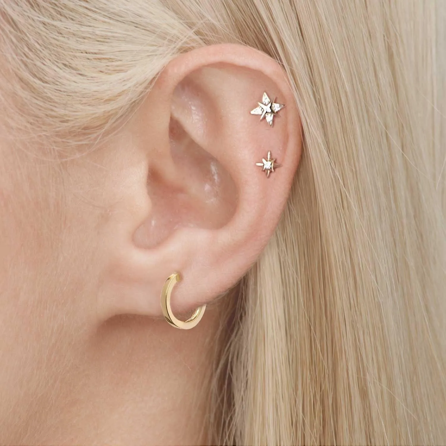 Mini Creoles Pair Mini Plain Creoles - 18k gold