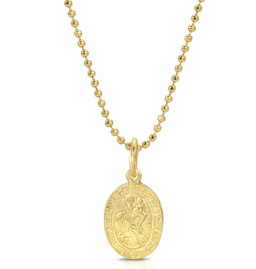Mini Saint Christopher charm necklace