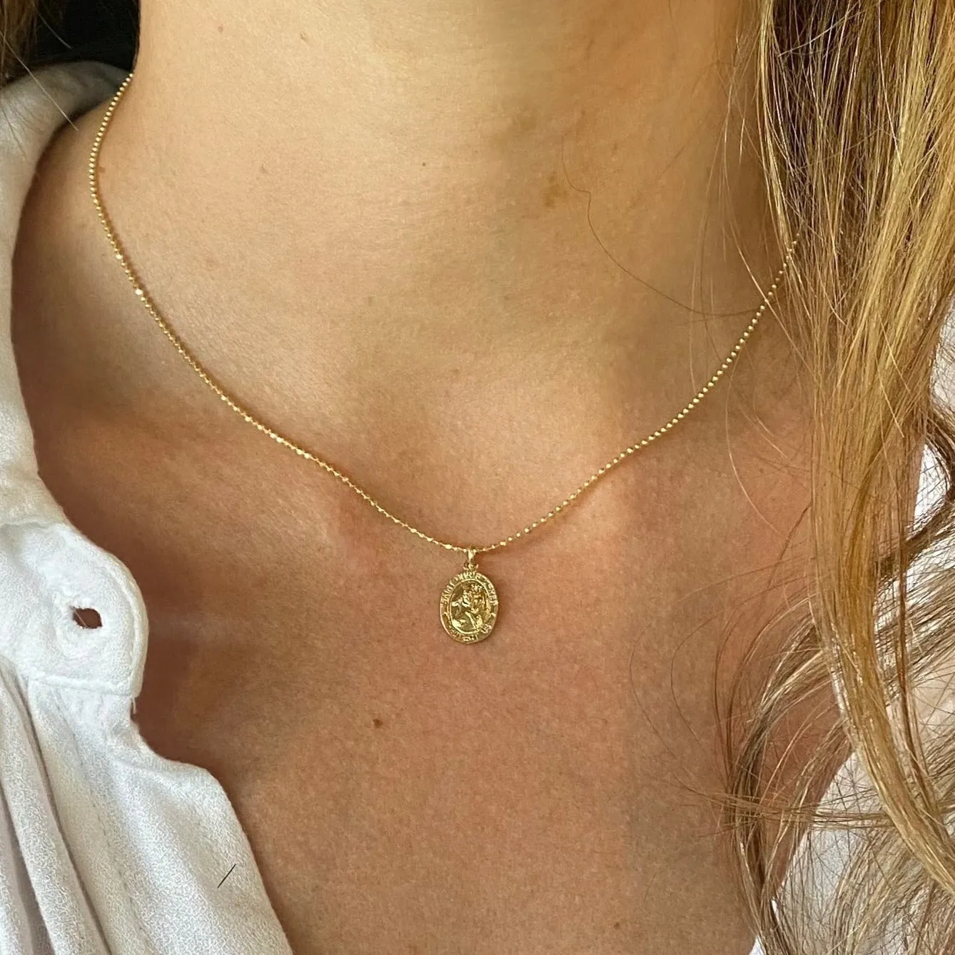 Mini Saint Christopher charm necklace