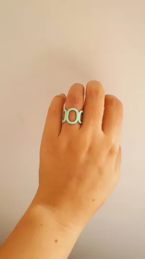 Mint Gali Adjustable Ring - 925 Sterling Silver