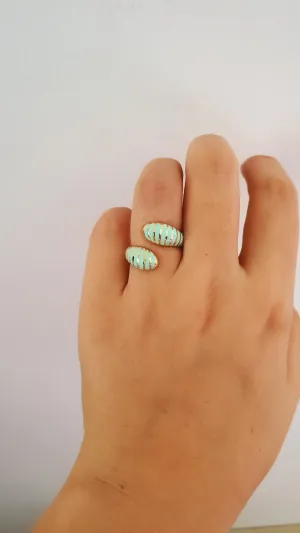 Mint Illusion Adjustable Ring in 925 Sterling Silver