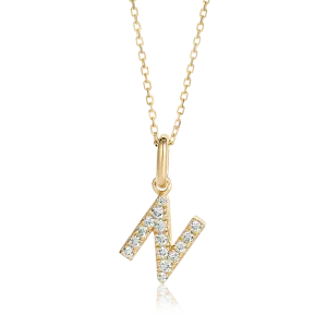 N Letter Pendant Yellow Gold