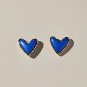 N&S Blue Stone Sweetheart Studs