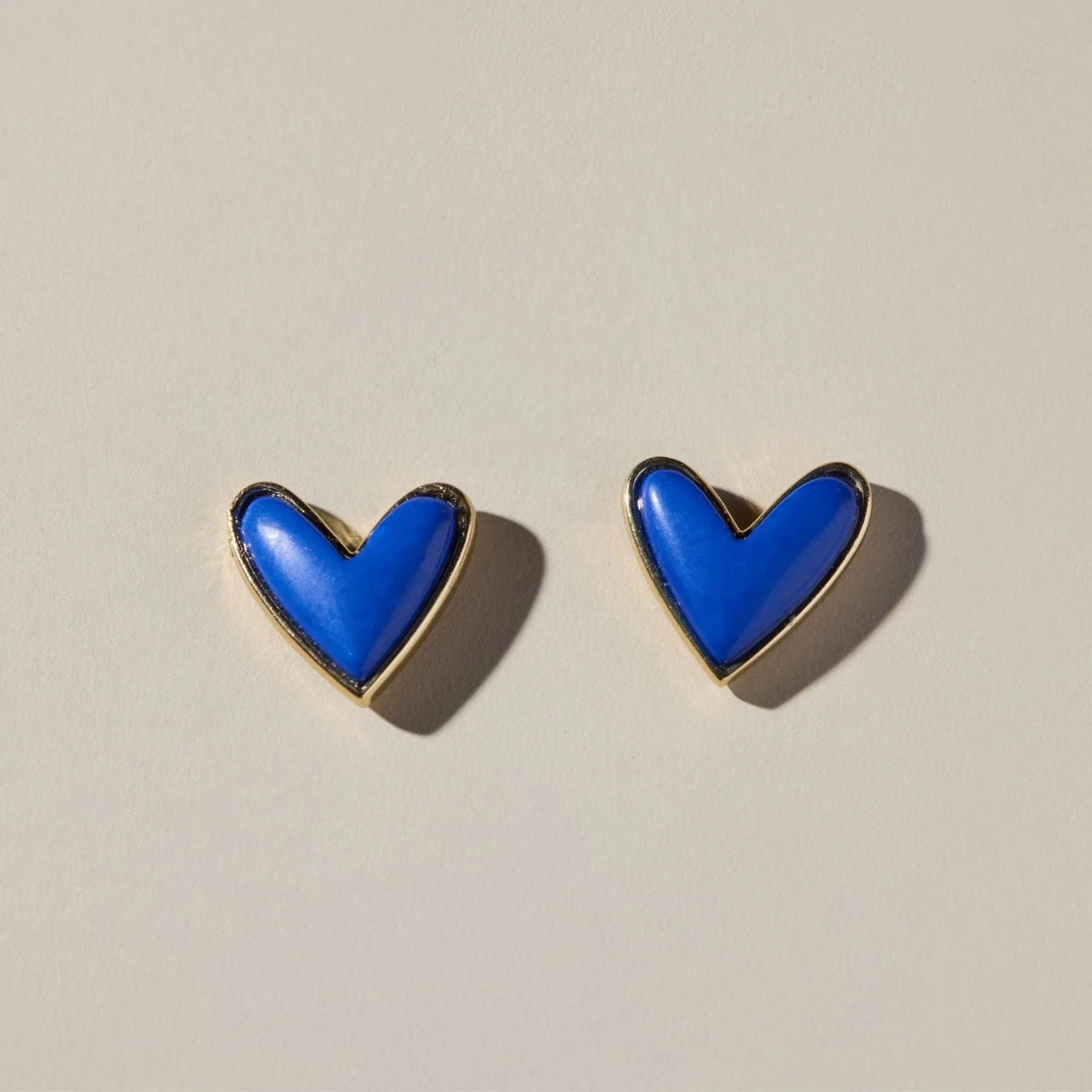 N&S Blue Stone Sweetheart Studs