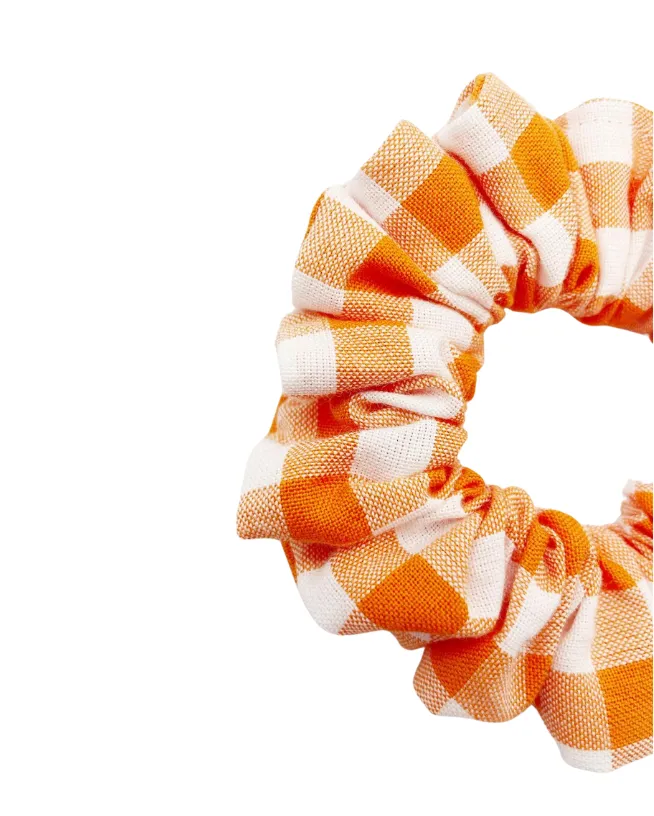 Orange Gingham Scrunchie
