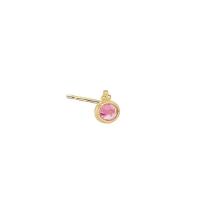 Oval Precious Studs Pink Tourmaline - 18k Gold- Sold by piece