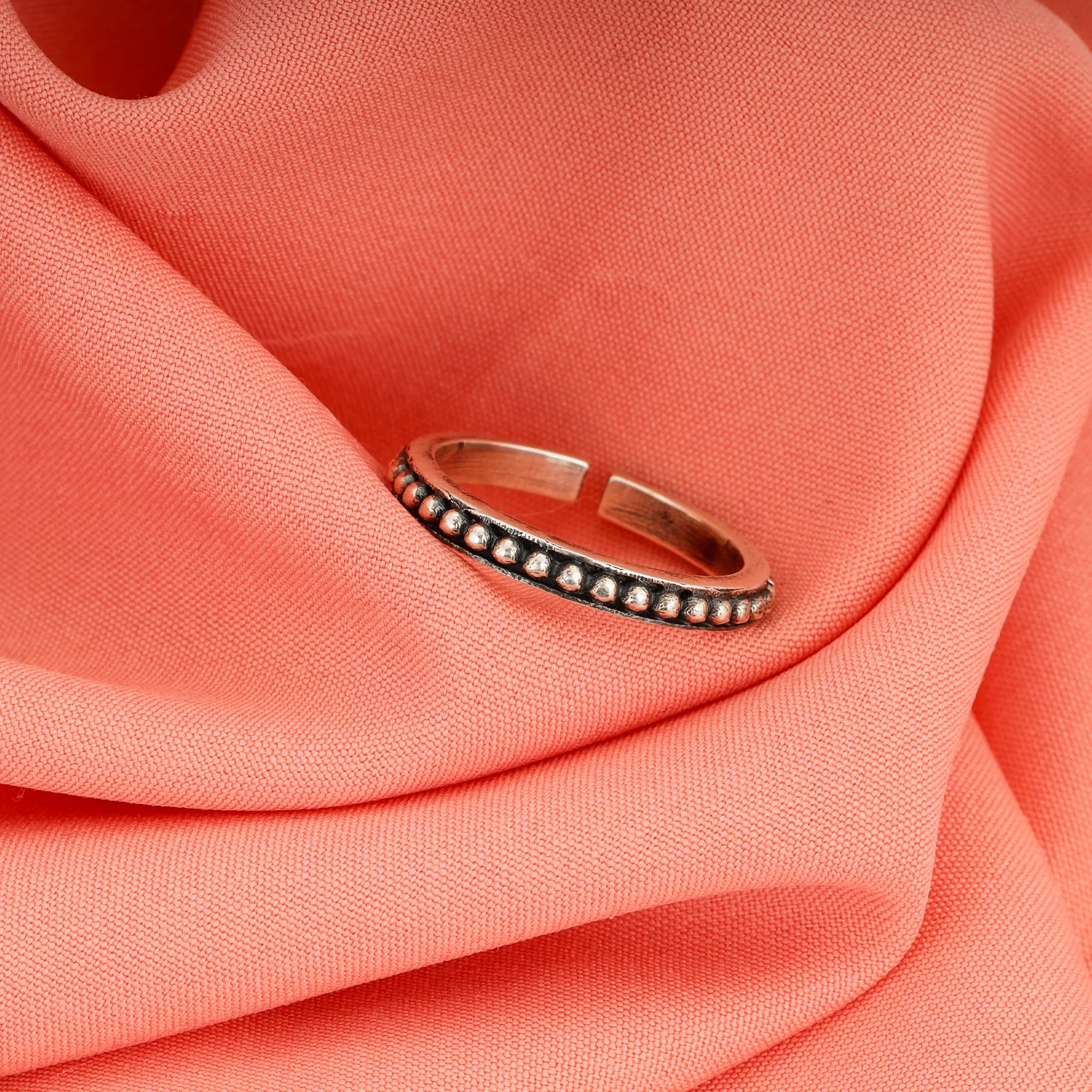 Oxidised Silver Freckled Ring