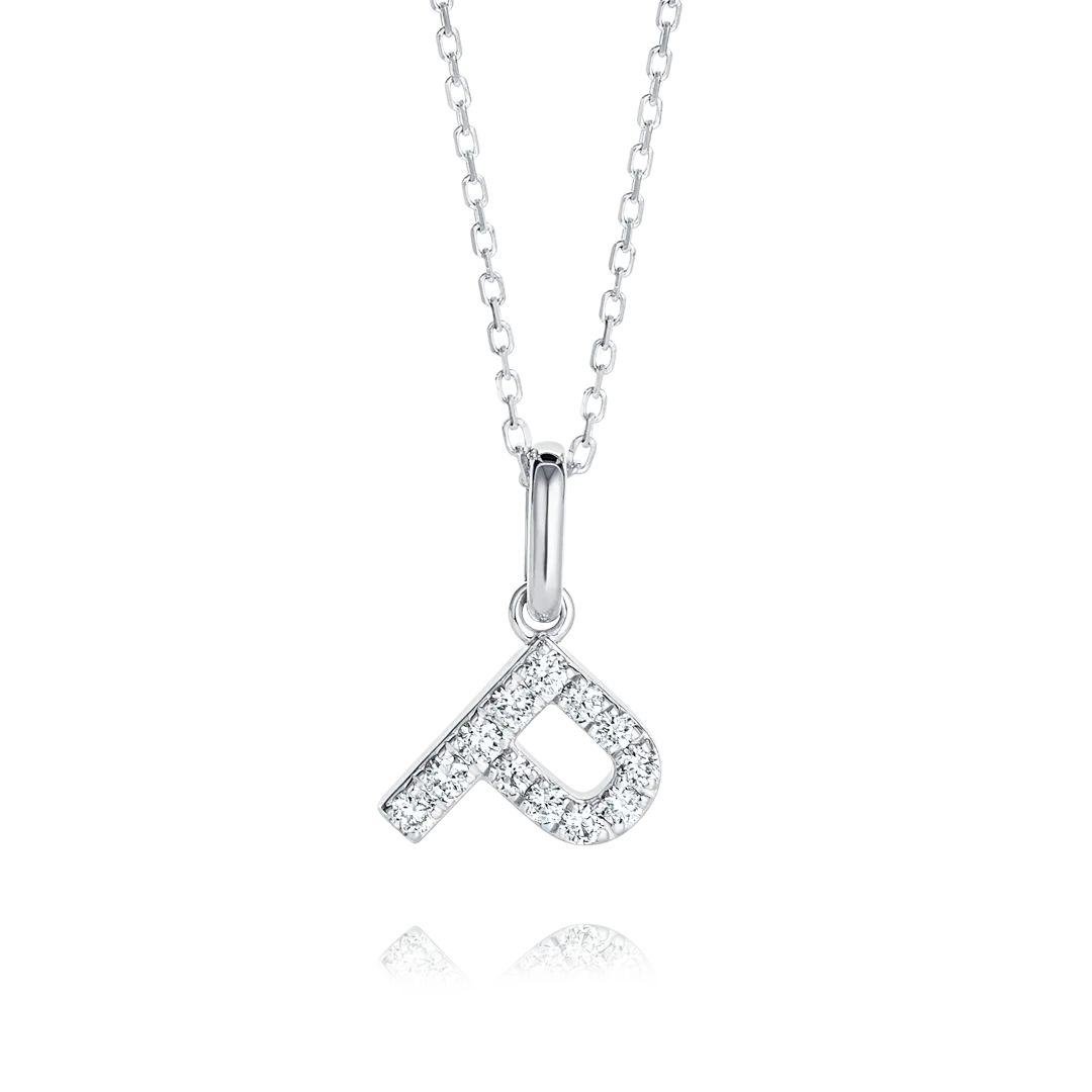 P Letter Pendant White Gold