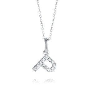 P Letter Pendant White Gold